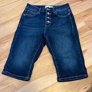 KanCan Button Up Bermuda Denim Jean Shorts